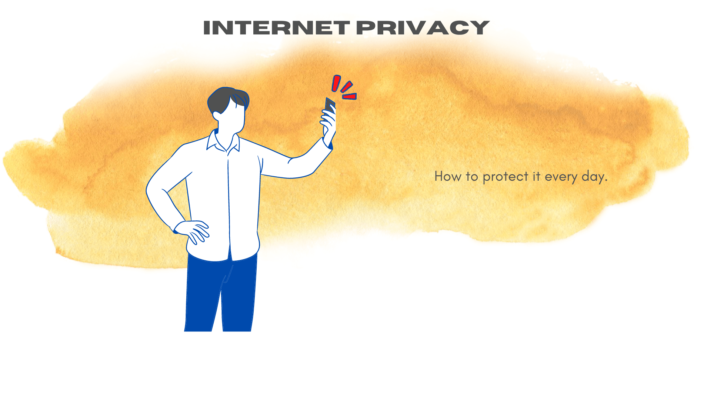 Image of a man with a cellphone for an article about internet privacy for Americans.