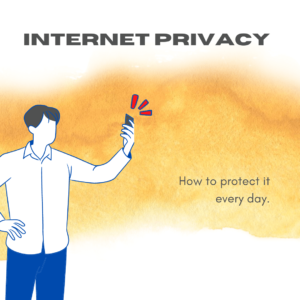 Image of a man with a cellphone for an article about internet privacy for Americans.