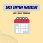 Image of a calendar on a yellow background for an article about B2B Content Marketing in 2023.