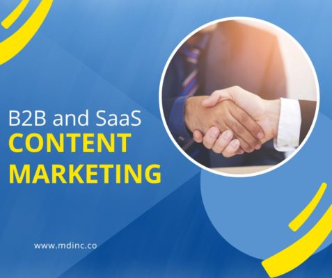 Image of a handshake for an article about B2B and SaaS Content Marketing.