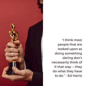 Ed Harris quote text overlaying a white background with an image of an award for an article about the importance of content migration.