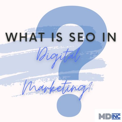 Image of a blue question mark with a blue paint smear for an article answering What is SEO in Digital Marketing.