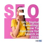 Image of a woman thinking with a pink background and a text overlay of SEO for a blog about SEO Digital Marketing: How To Optimize for Search in 2024.